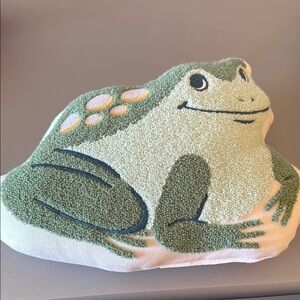 Green Frog Shaped Pillow